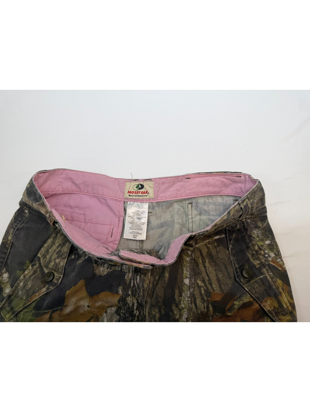 Mossy Oak Women's Cargo Pants Straight Flat Front Camouflage Size 8 Green - Picture 3 of 14